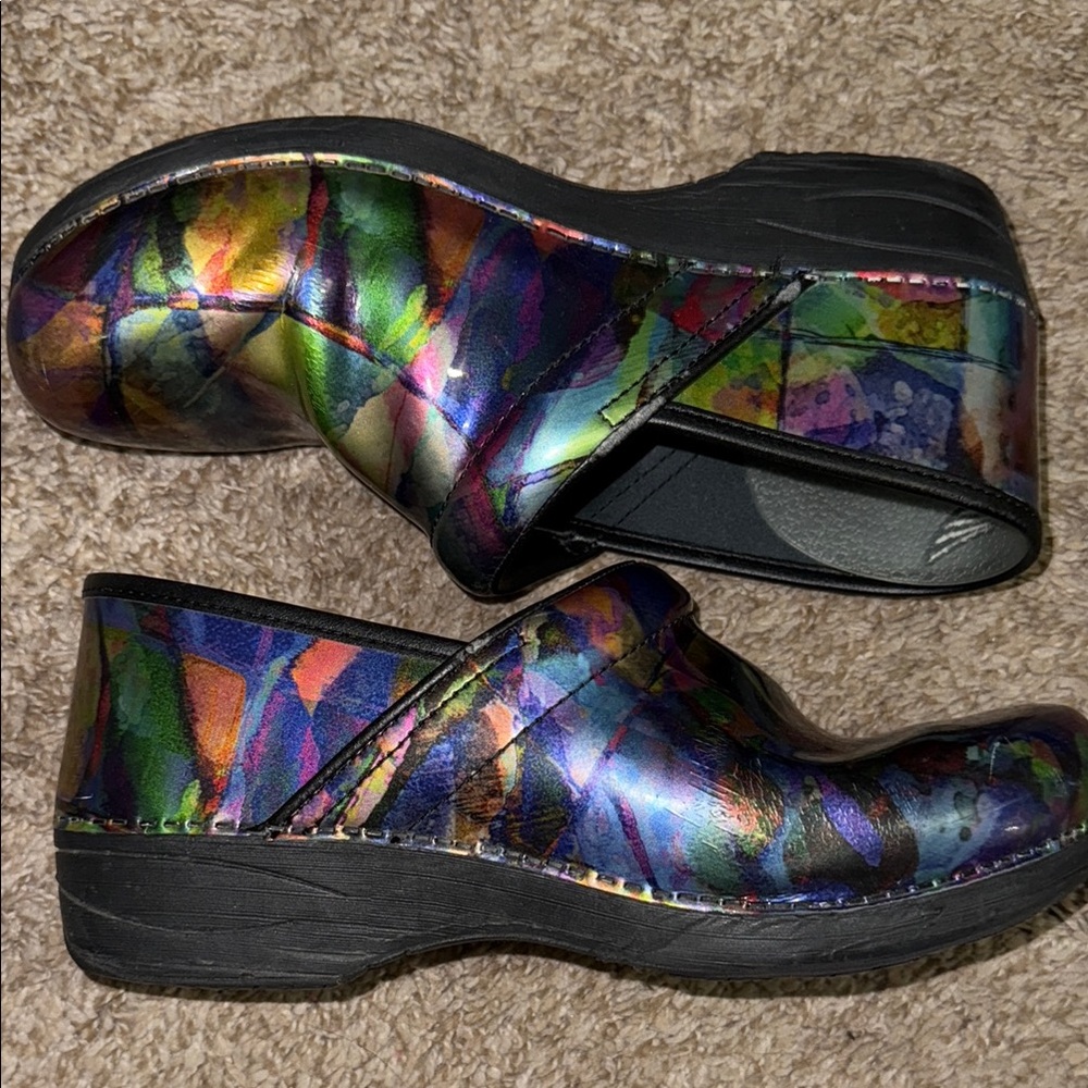 Dansko Colorwash Multicolored Vibrant Colorful Women's Clogs - Picture 6 of 7